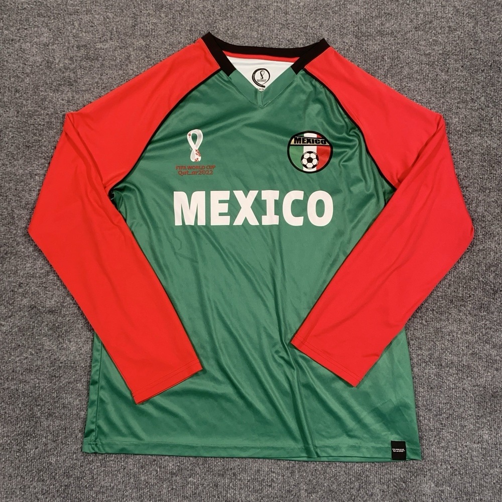 FIFA World Cup Qatar 2022 Green Mexico Soccer Shirt Jersey Men's Size XL Stretch